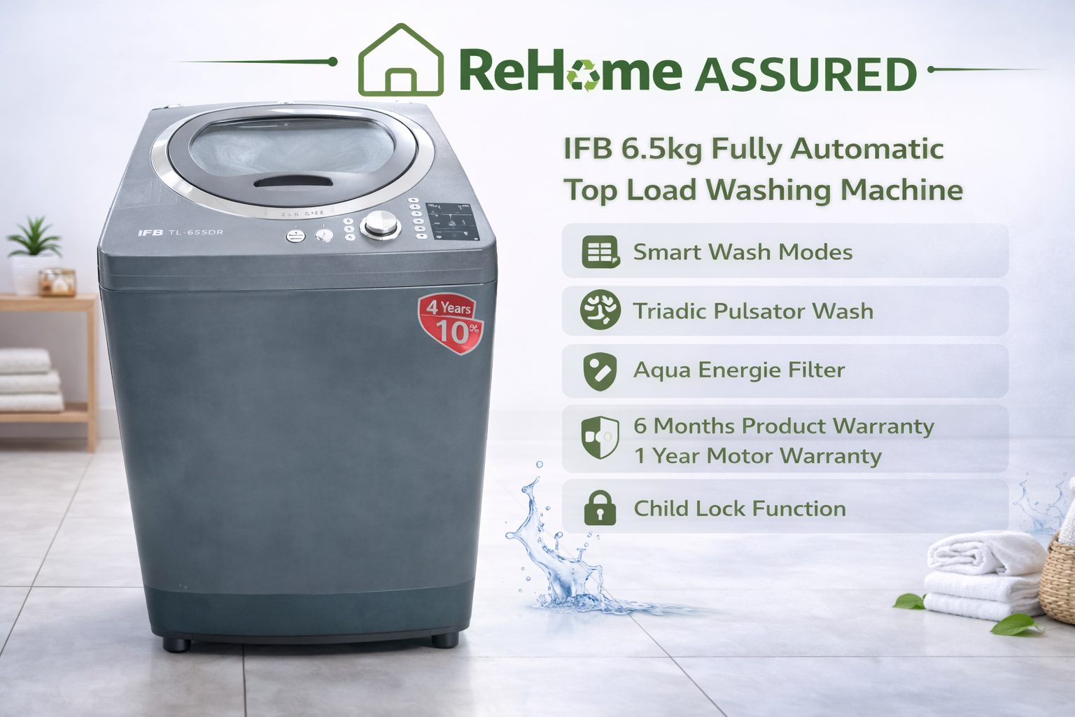 IFB 6.5kg Fully Automatic Top Load Washing Machine - Image 2